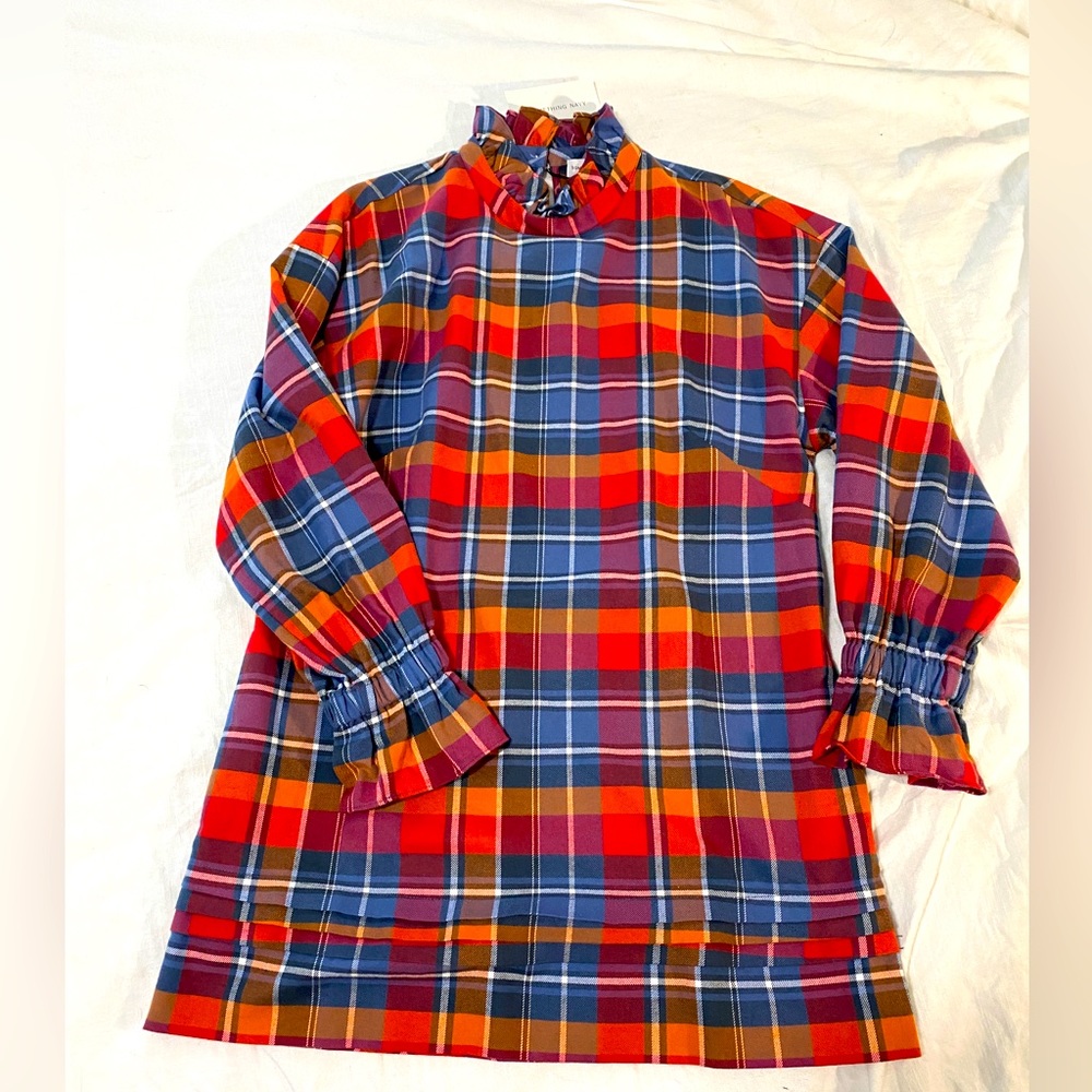 SOMETHING NAVY Mock Neck Plaid Dress NWT